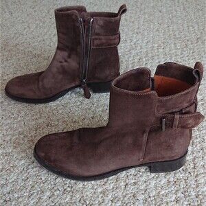 REED KRAKOFF suede brown side buckle ankle boots size 37